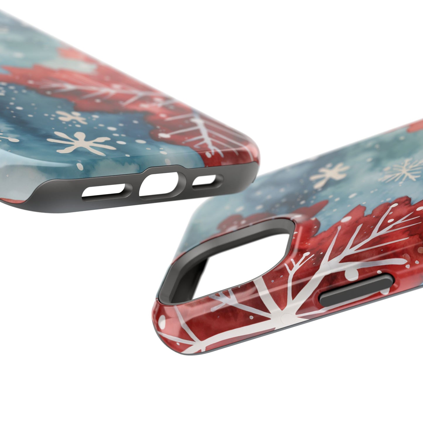 Crimson Snowflake Charm – MagSafe iPhone Case