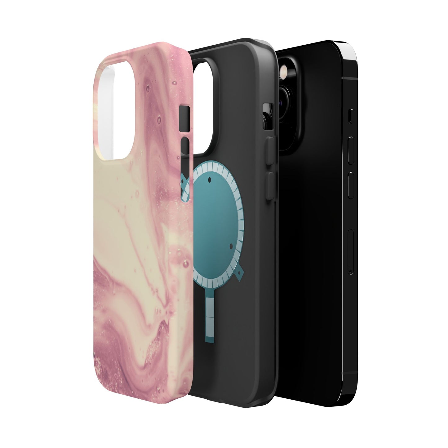 Blush Marble Glow – MagSafe Case with Pink & Rose Gold Marble Design