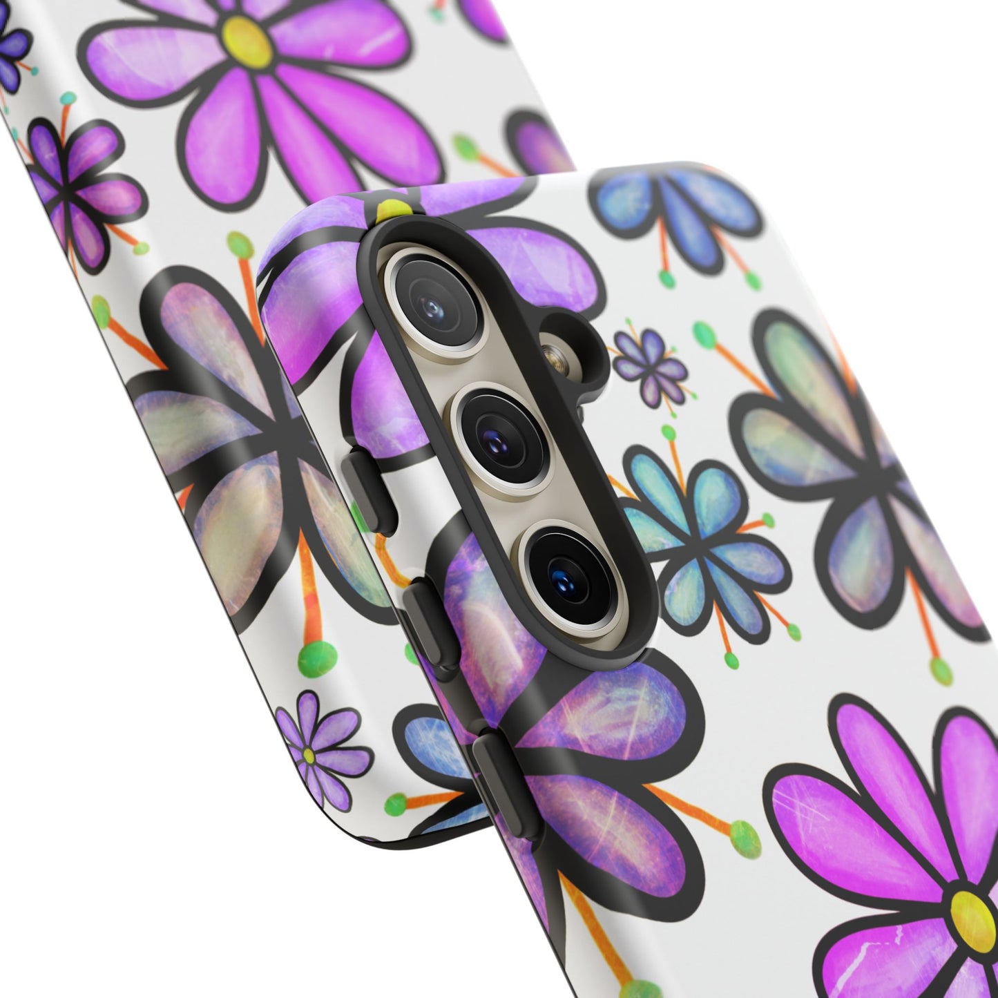 Whimsical Lavender Floral Samsung Galaxy Case – Ultra-Slim, High-Gloss Finish