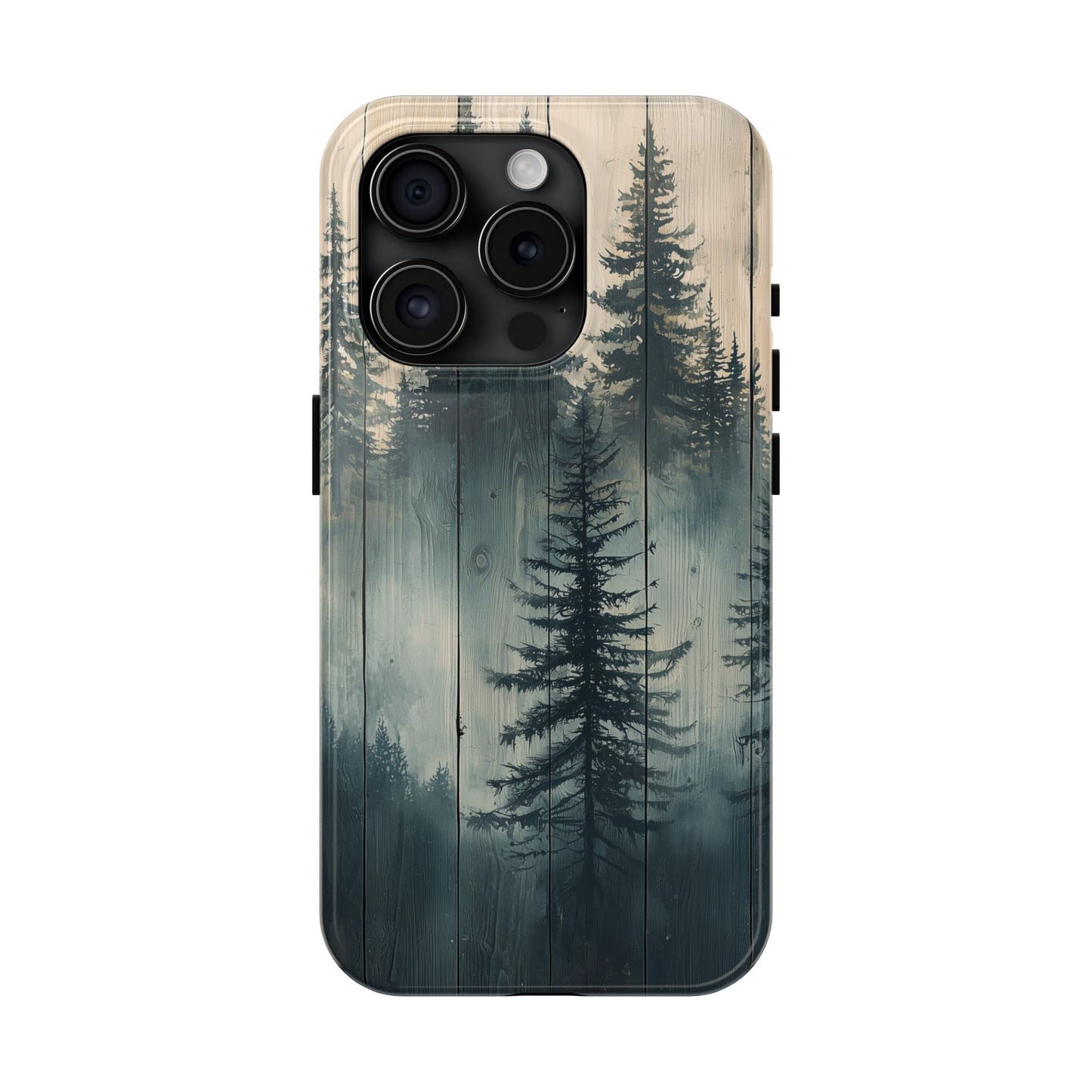 Misty Pine Forest Iphone Case - Nature-Inspired Wood Design Protective Cover