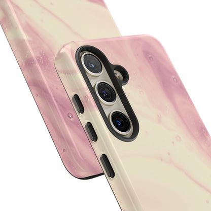 Blush Marble Glow – Samsung Galaxy Case with Rose Gold Swirl Design