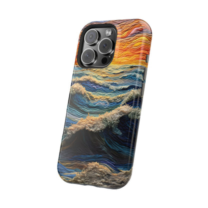 Ocean Sunset Tapestry Waves – MagSafe iPhone Series Case