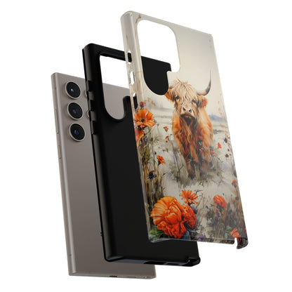 Cutest Highland Cow & Flowers Phone Case!