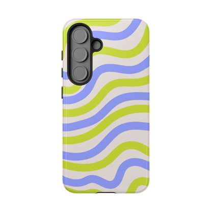 Neon Wave Samsung Galaxy Case – Bold Dual-Layer Protection with 70s-Inspired Vibe