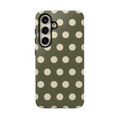 Vintage Green & Cream Polka Dots – Samsung Galaxy Case