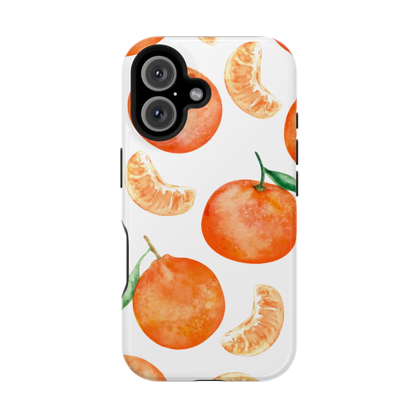 Tangerine Dreams Tough MagSafe iPhone Case – Watercolor Orange Design, Shockproof Dual Protection