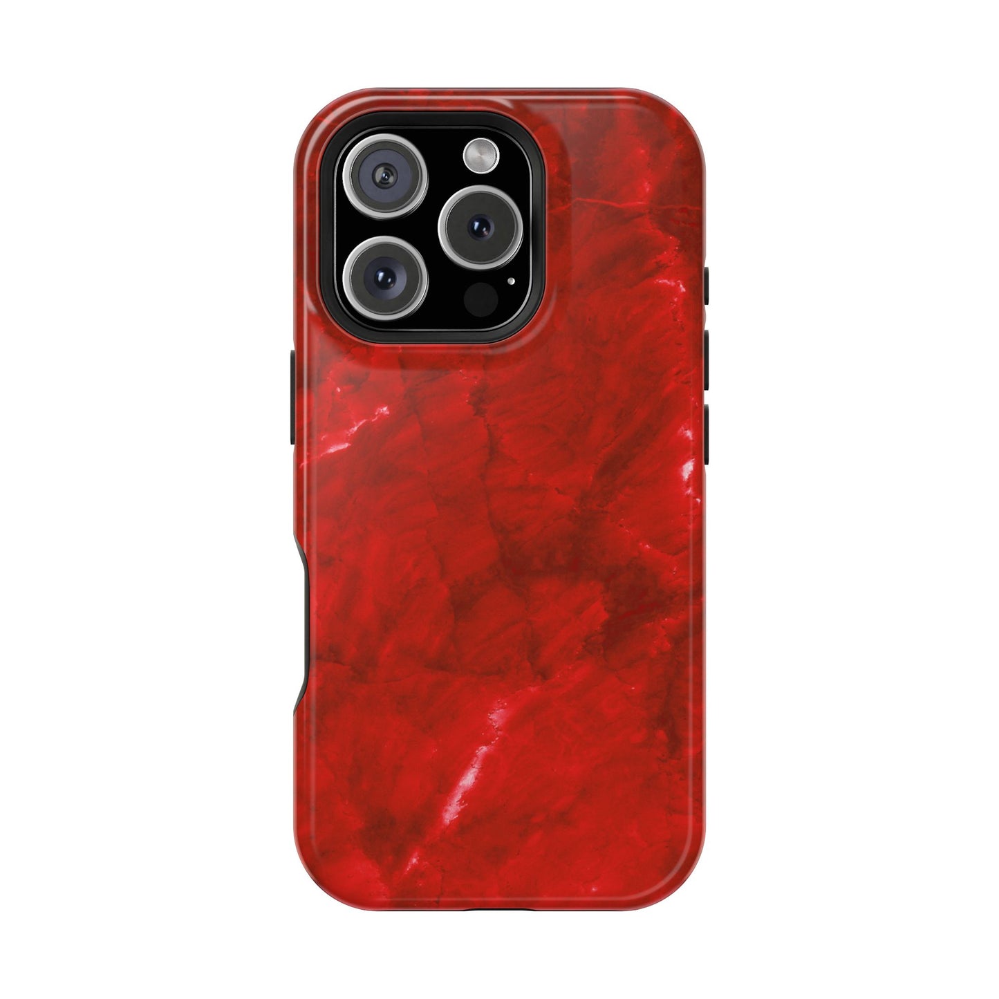 Bold Red Marble MagSafe iPhone Case – Luxe Design Meets Magnetic Precision