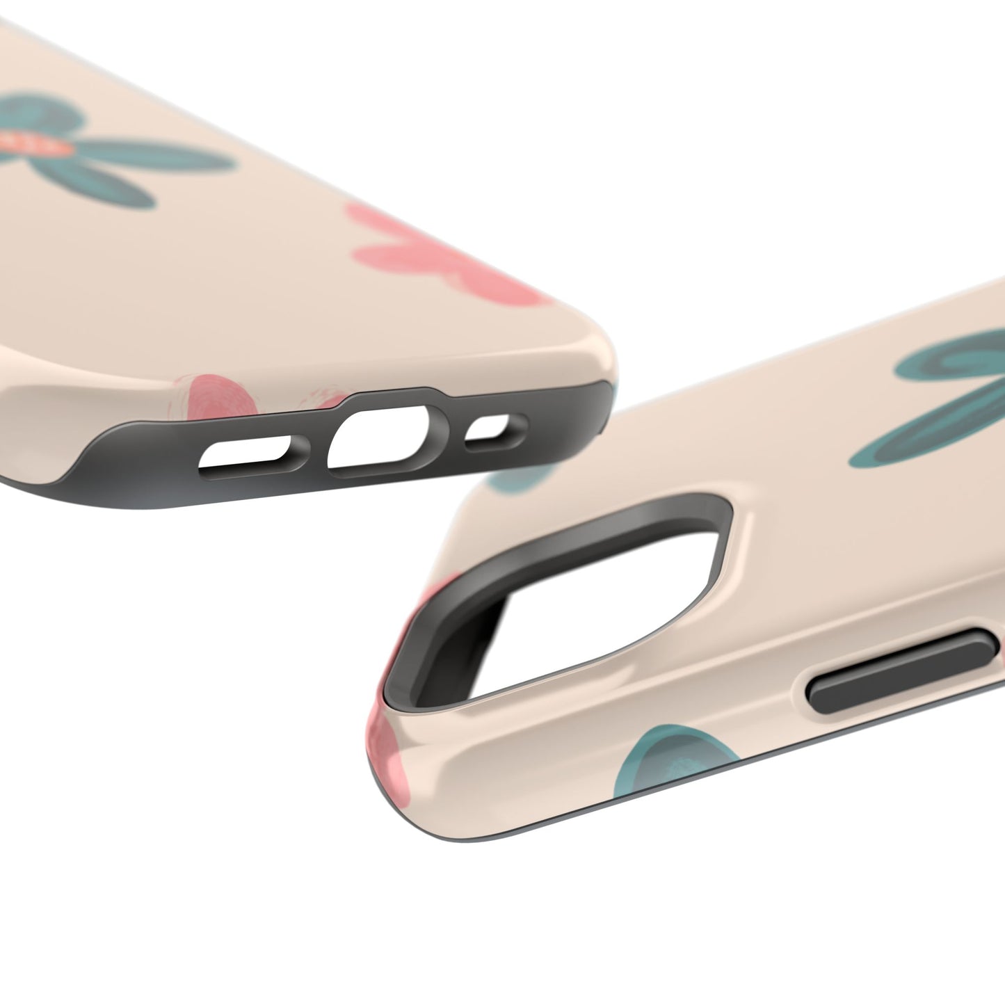 Vintage Floral Tough MagSafe iPhone Case – Soft Matte Finish with Dual-Layer Protection