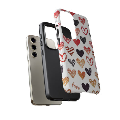 Samsung Galaxy Case: Hand-Drawn Hearts & Love