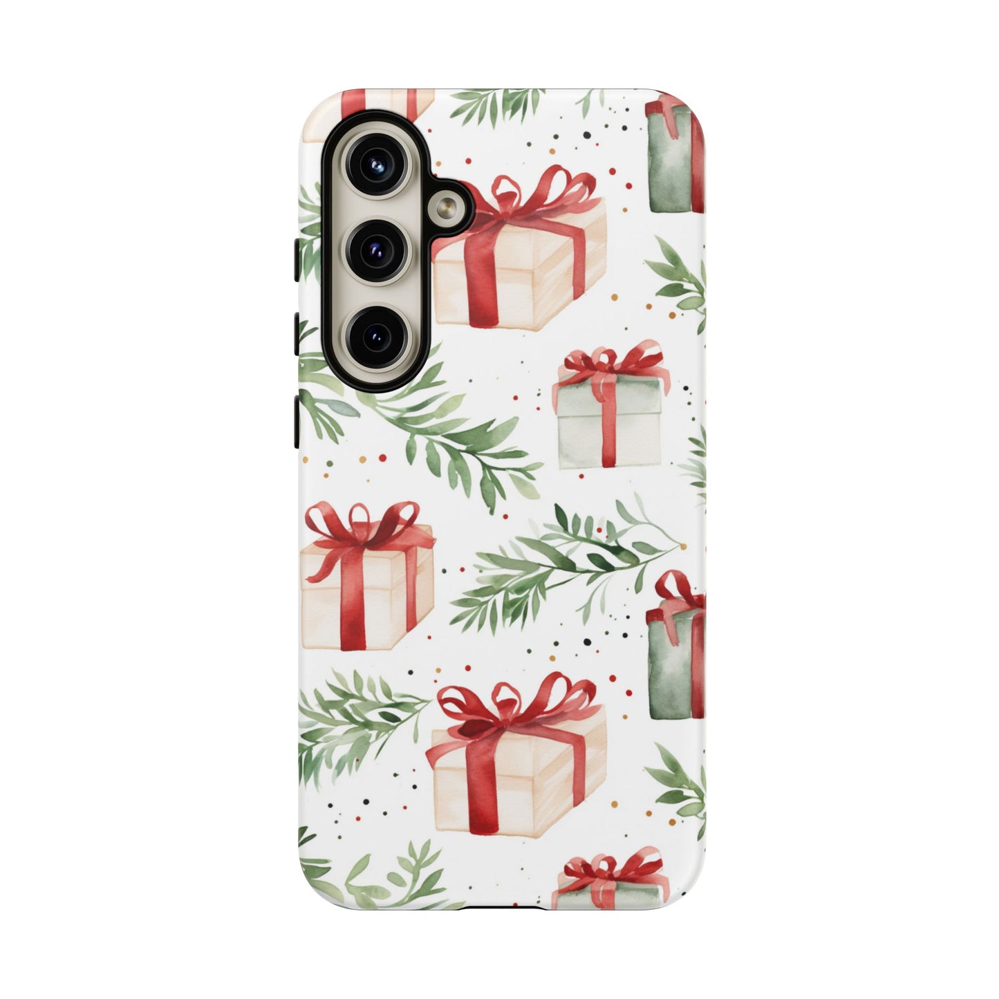 Watercolor Holiday Gifts & Greenery - Samsung Galaxy Series Case