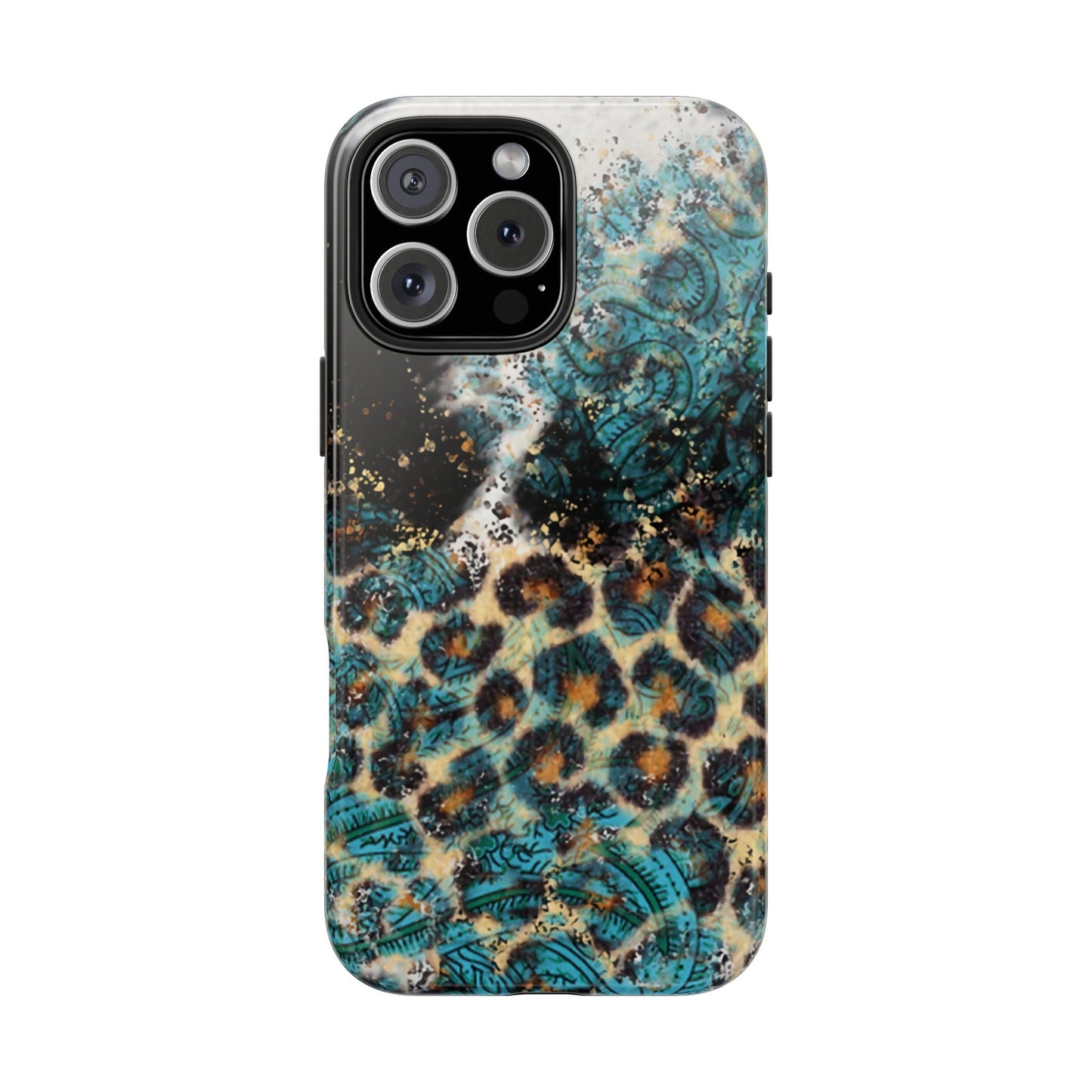 Turquoise Paisley Cowhide Leopard - iPhone Series Case