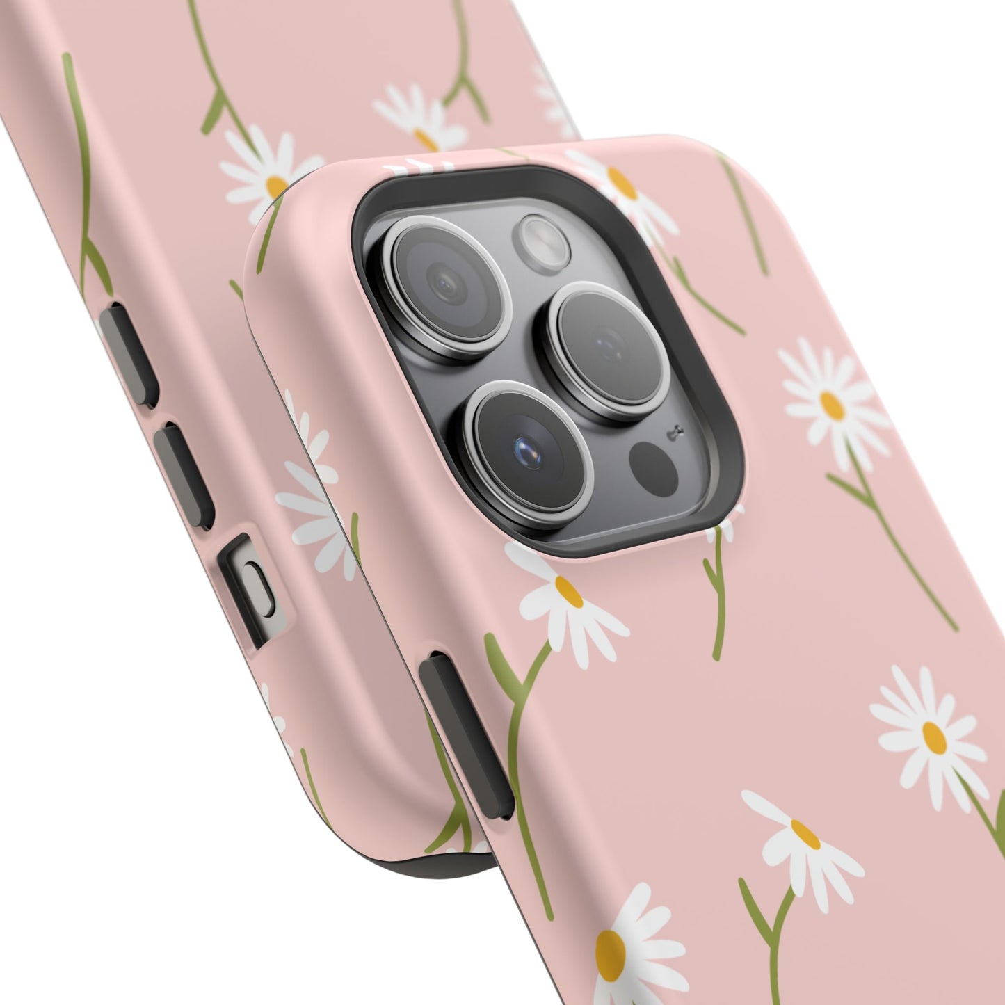 Daisy Delight Tough MagSafe iPhone Case – Cute Floral Design with Dual-Layer Protection