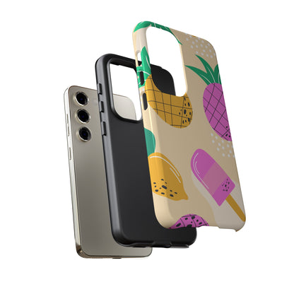 Tropical Pop Samsung Galaxy Case – Fun Pineapple & Lemon Design with Vibrant Summery Colors