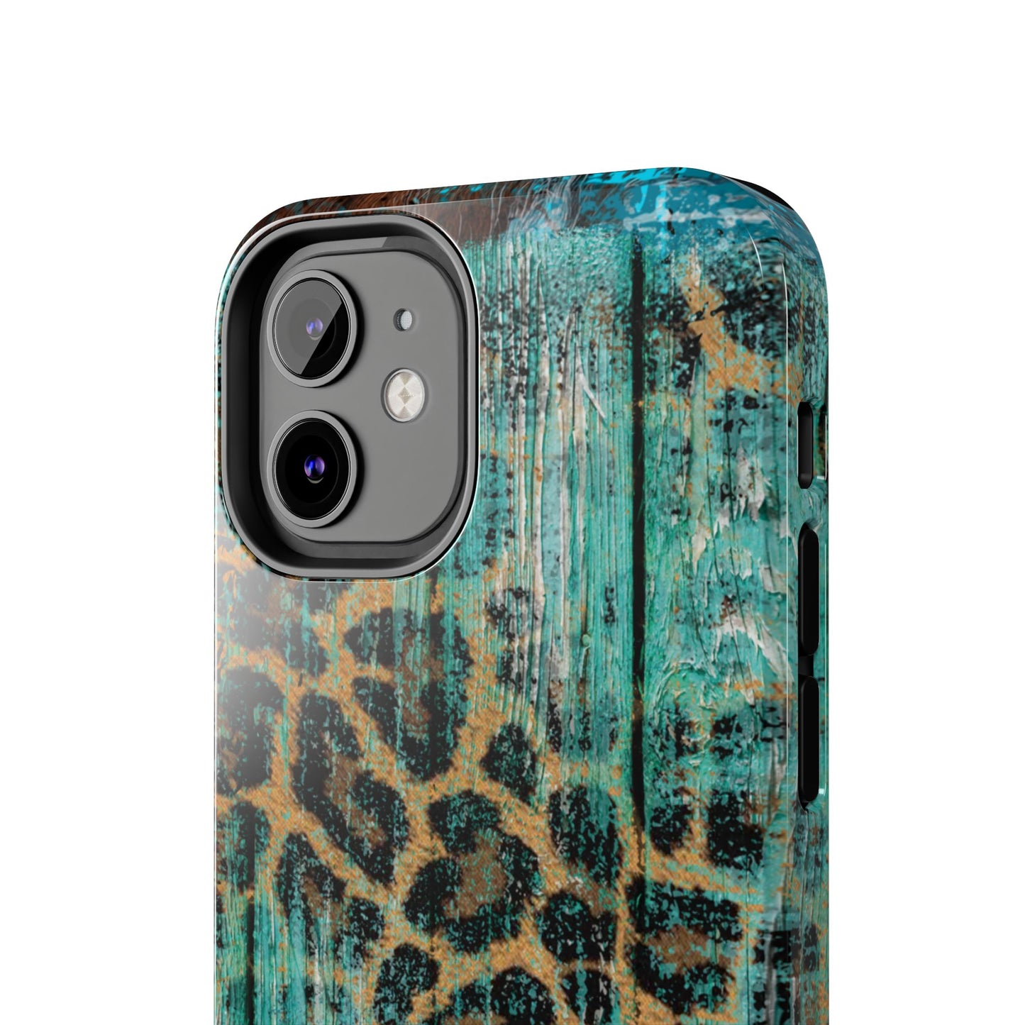 Turquoise Rustic Leopard Wood - iPhone Series Case