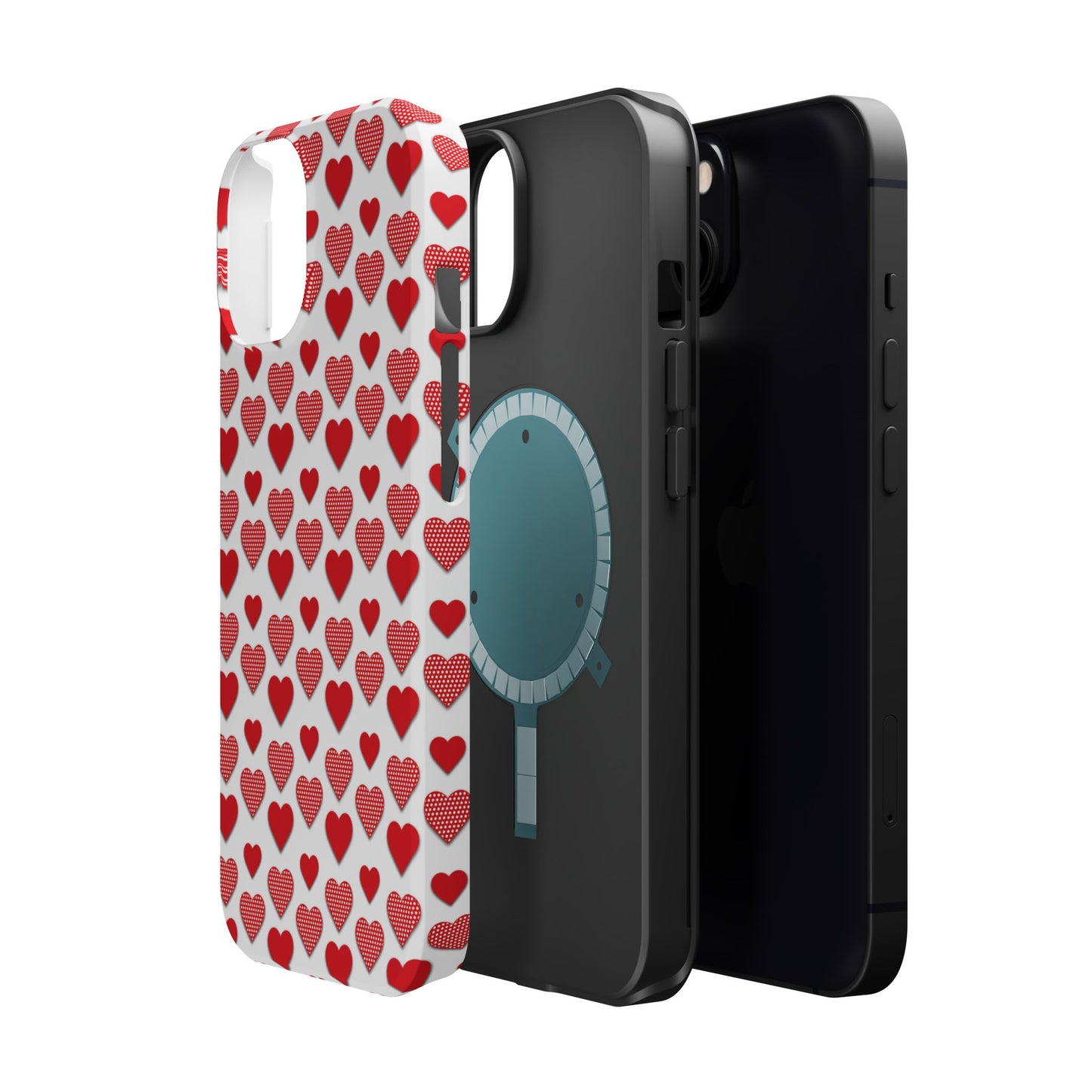 Red & Polka Dot Hearts MagSafe Case