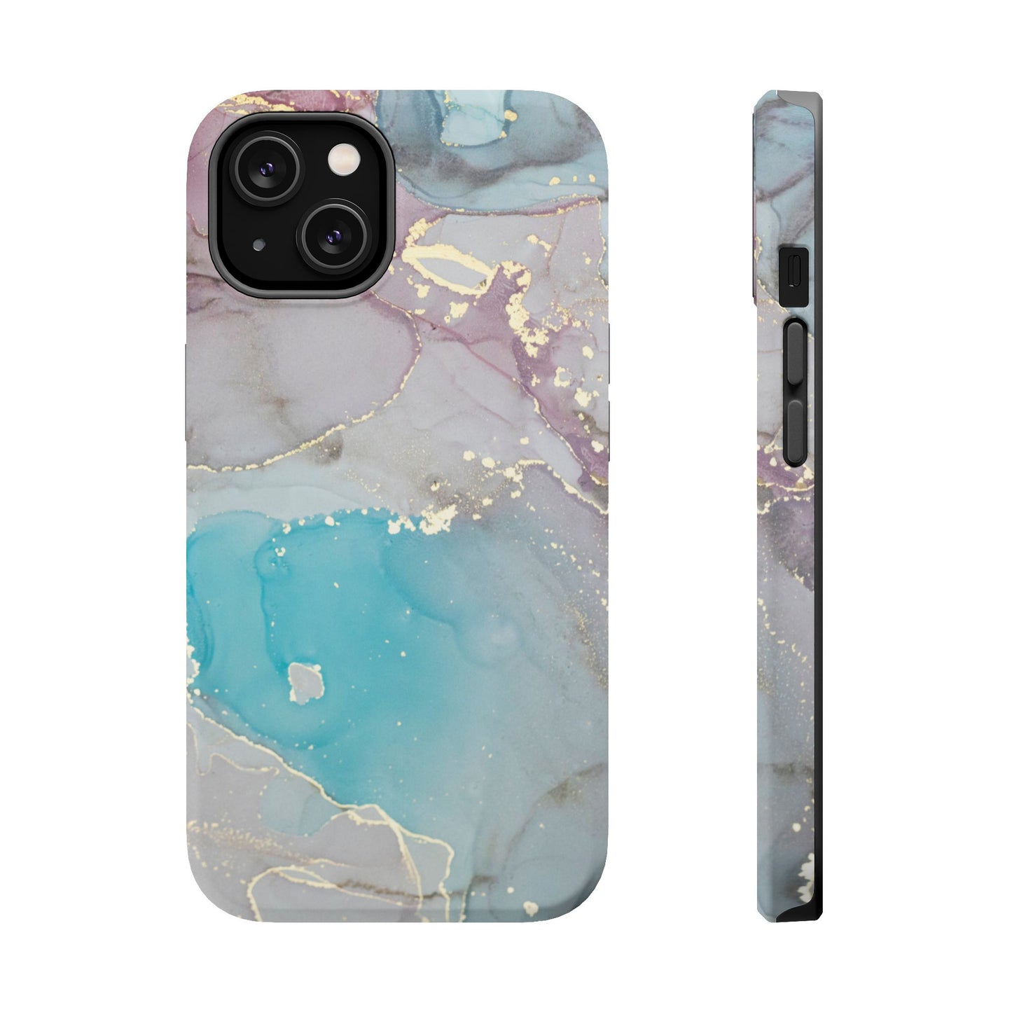 Sky Blue & Purple Marble Wave – MagSafe Case with Dreamy Marble Design