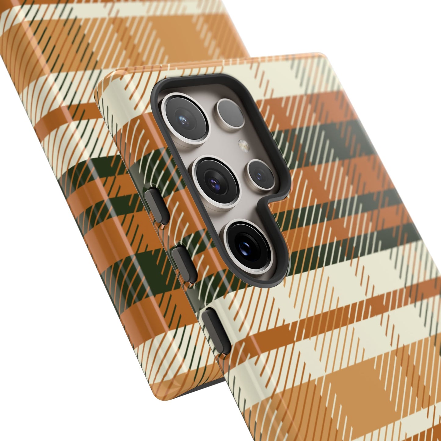 Samsung Galaxy Case - Pumpkin Spice Plaid Design