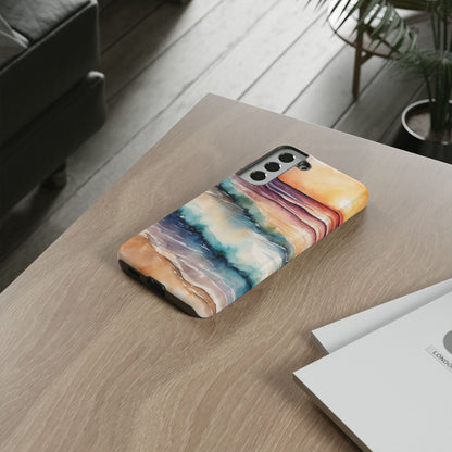 Sunset Waves Samsung Galaxy Case – Vibrant Watercolor Design