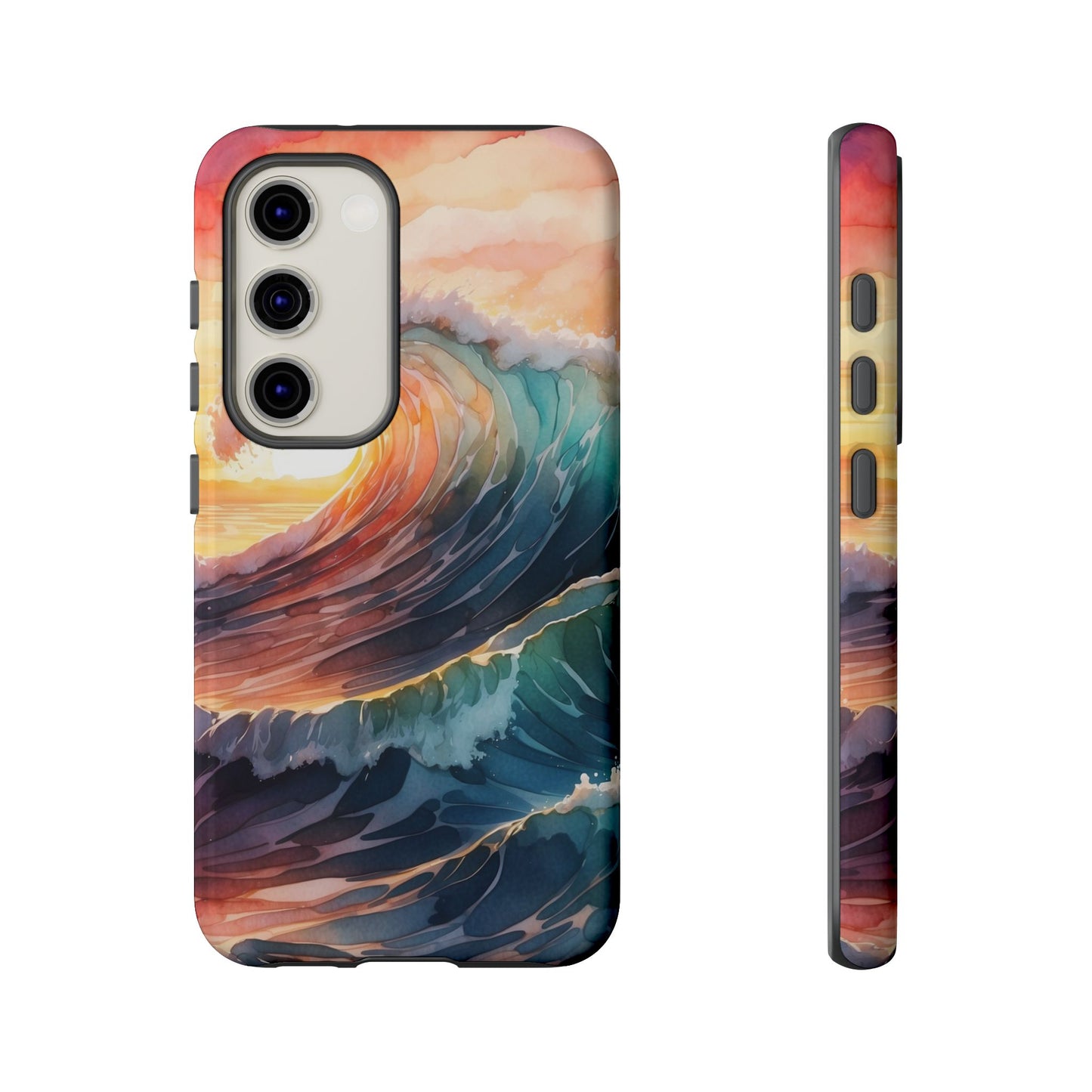 Ocean Sunrise Wave Samsung Galaxy Case – Vibrant Watercolor Wave Design