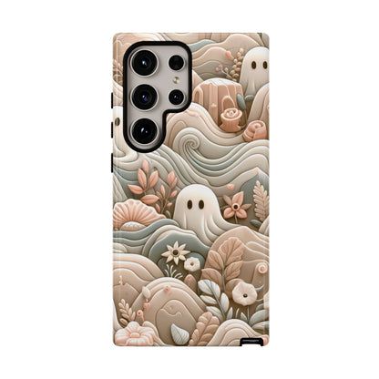 Boho Ghost Phone Case - Aesthetic Floral Protection Meets Whimsical Charm - Fits All iPhones, Samsung Galaxy, & Google Pixel. Premium Cases! - BOGO Cases