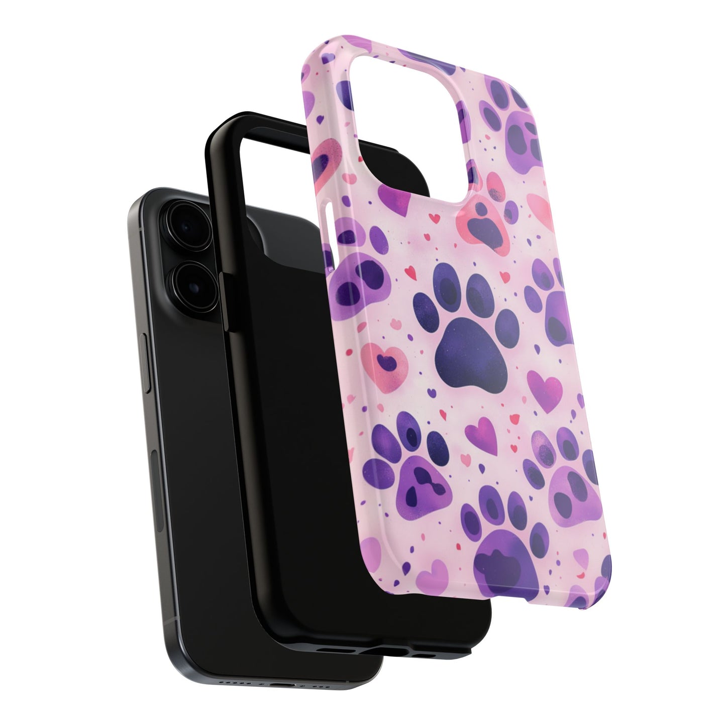 Purple Paw Print iPhone Case - Playful Pet Lover’s Protective Cover