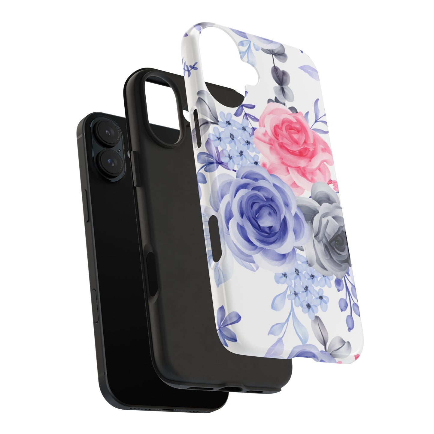 Elegant Blue Floral Watercolor Design – iPhone Case