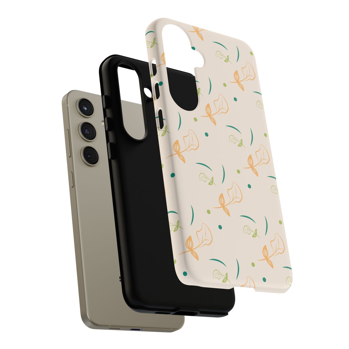 Soft Pastel Abstract Floral Tough Samsung Galaxy Case – Playful Minimalist Design with Dual-Layer Protection