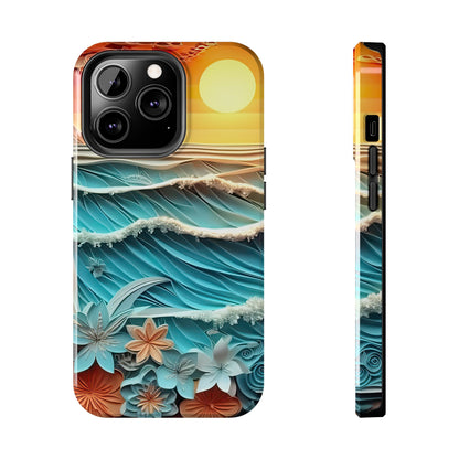 Tropical Sunset Paper Art Ocean – iPhone Series Case