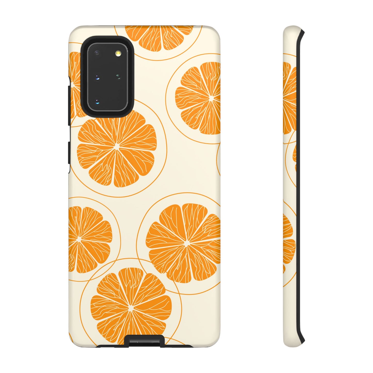 Citrus Burst Pattern Tough Samsung Galaxy  Case – Bold Orange Design, Shockproof Protection