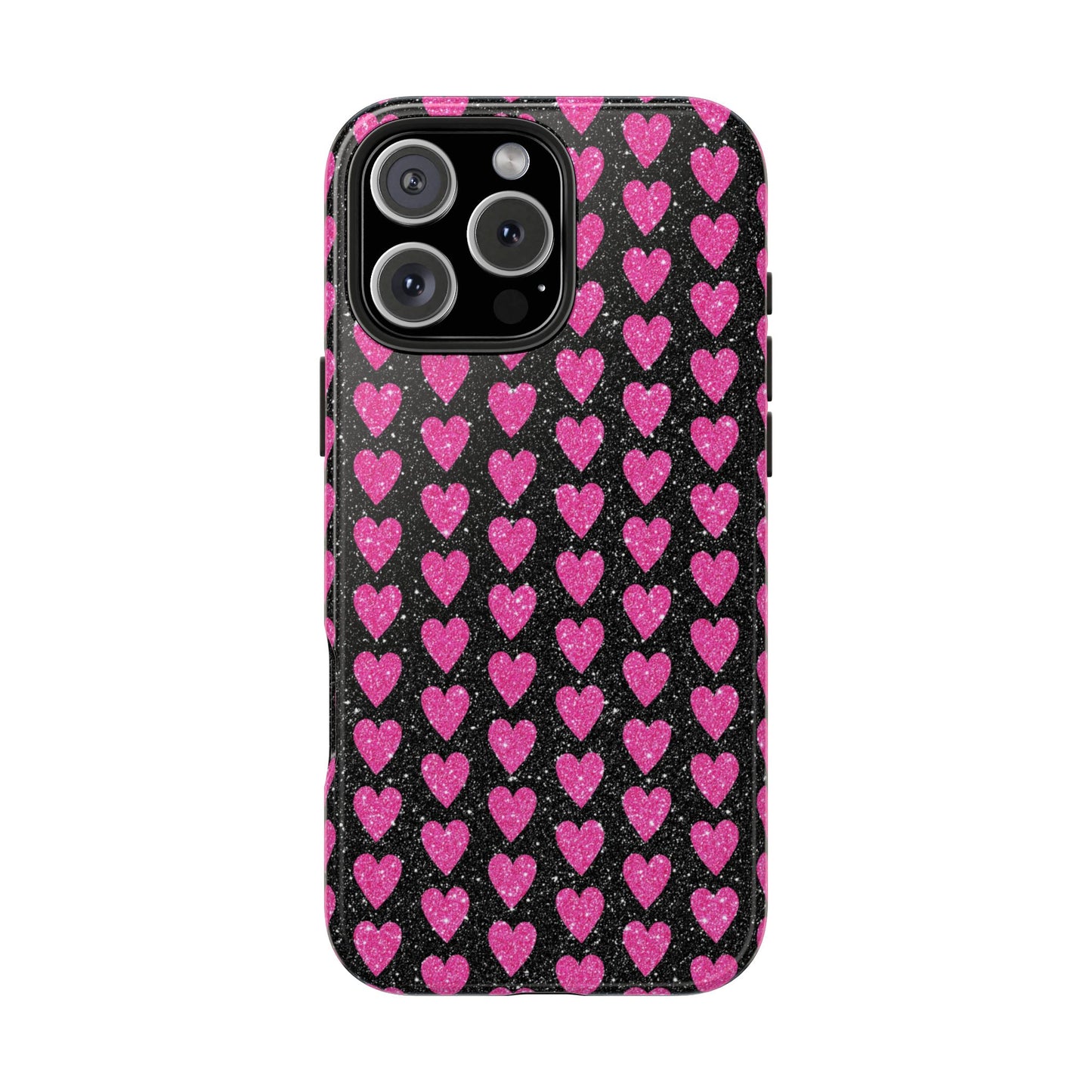 Glitter Pink Hearts iPhone Case