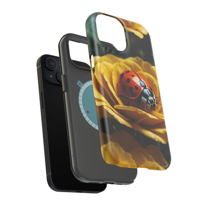 MagSafe iPhone Case: Ladybug on Yellow Petals