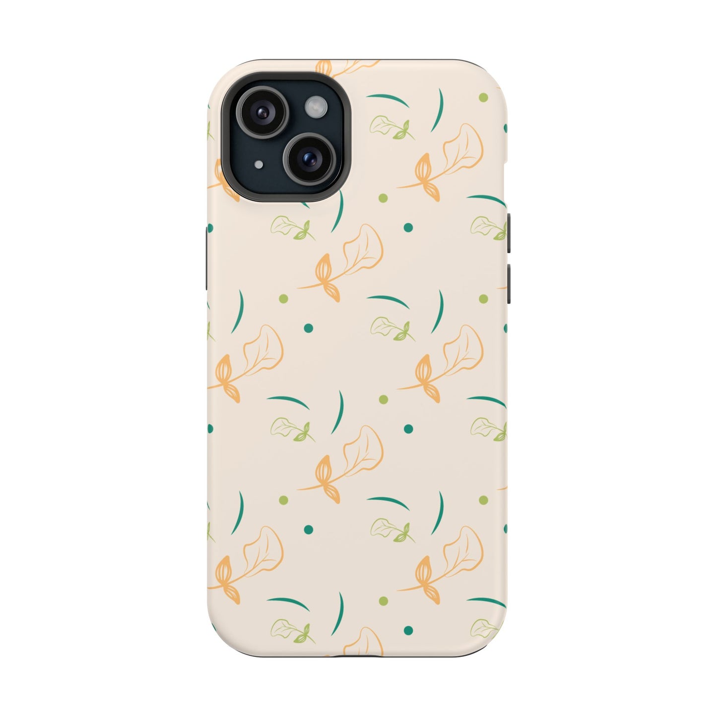 Soft Pastel Abstract Floral Tough MagSafe iPhone Case – Playful Minimalist Design with Dual-Layer Protection