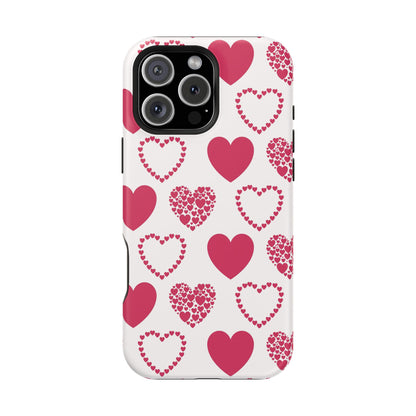 Clustered Pink Hearts MagSafe iPhone Case