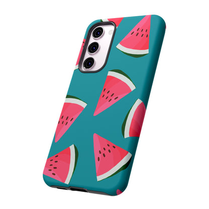 Watermelon Bliss Samsung Galaxy Case – Vibrant Summer Fruit Design on Teal Background