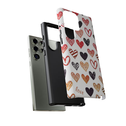 Samsung Galaxy Case: Hand-Drawn Hearts & Love