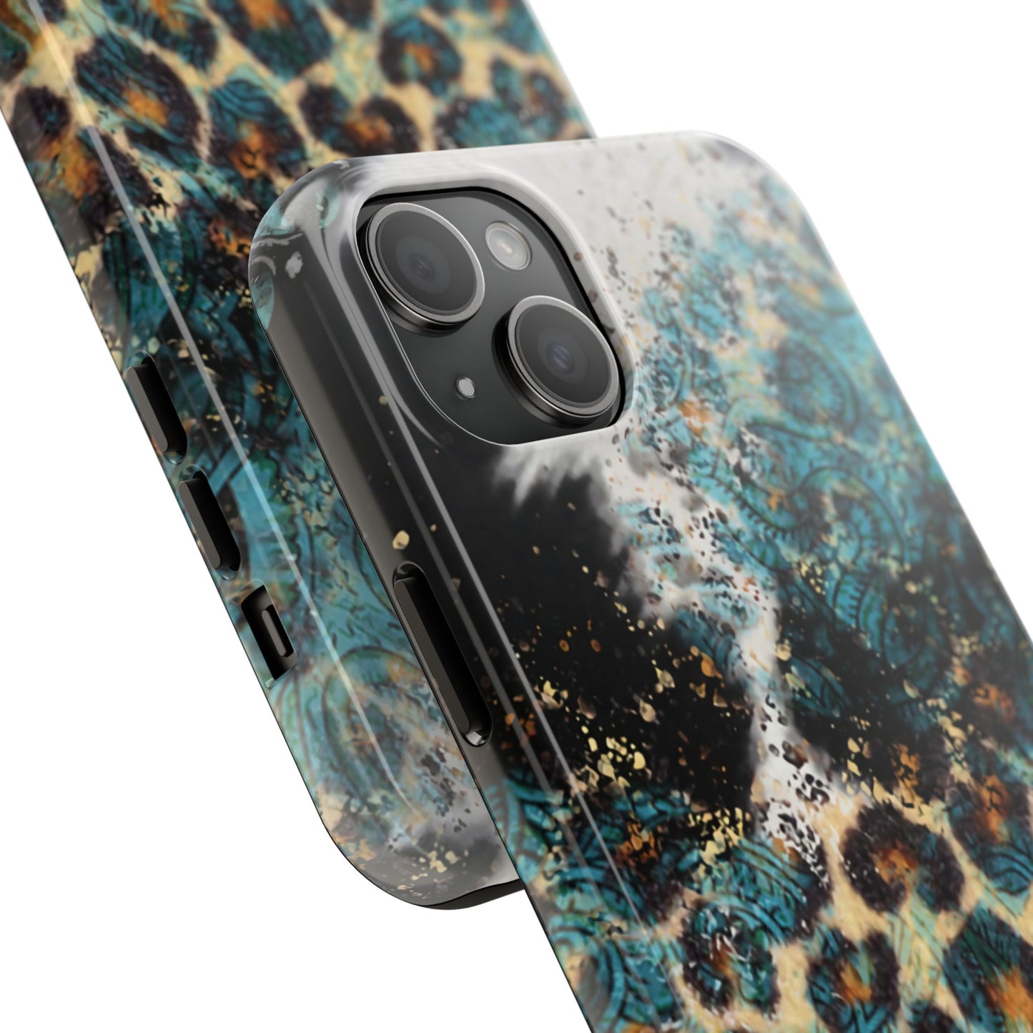 Turquoise Paisley Cowhide Leopard - iPhone Series Case