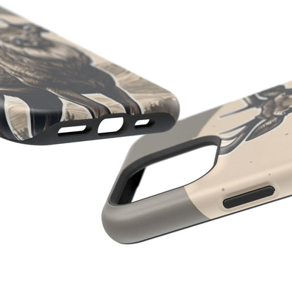 Monochrome Majesty – Regal Stag MagSafe iPhone Cases