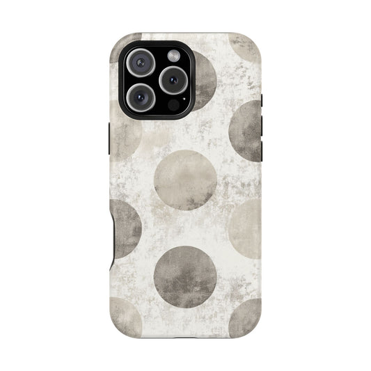 Vintage Polka Dot MagSafe iPhone Case - Minimalist Neutral Protective Cover