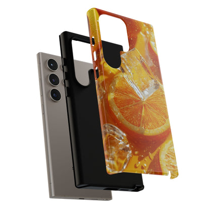 Citrus Orange Splash Samsung Galaxy Case – Dual-Layer Tough Protection, Vibrant Summer Design