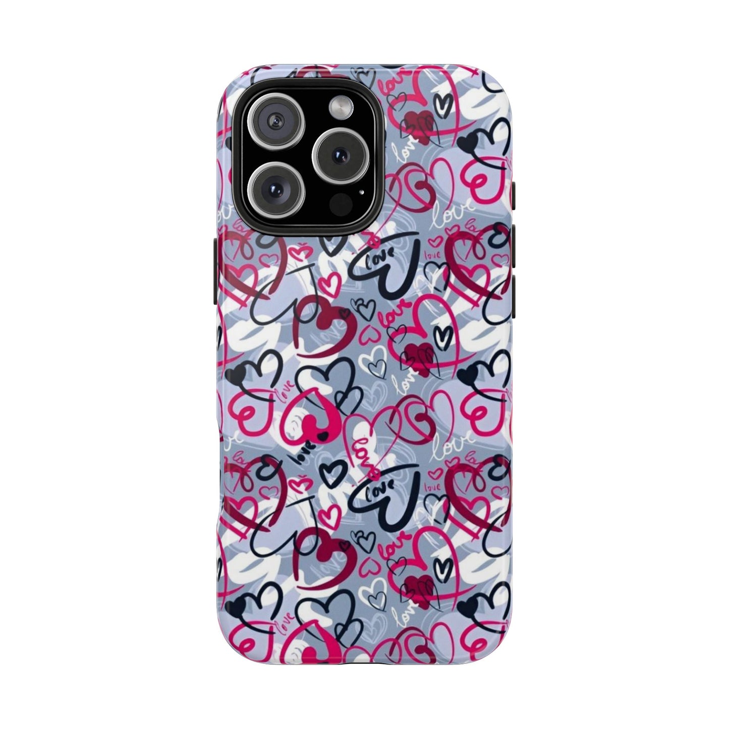 Graffiti Love Hearts iPhone Case