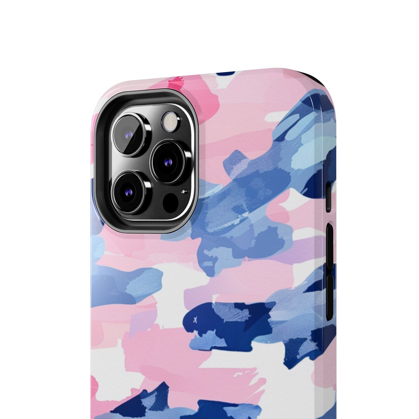 iPhone Case: Dynamic Pink & Navy Brushstroke Art