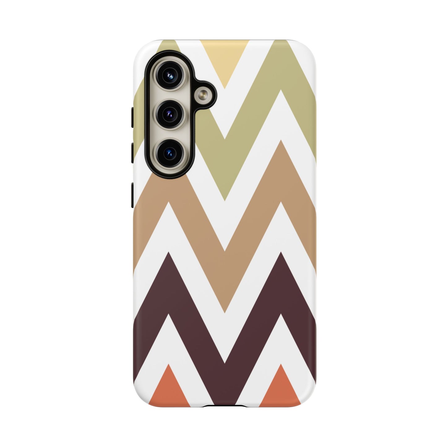 Earthy Chevron Samsung Galaxy Case – Boho-Inspired Design with Dual-Layer Protection