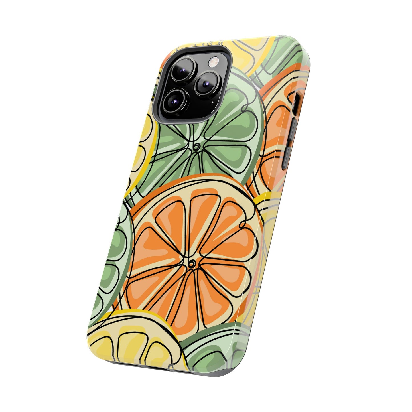 Citrus Zest Tough iPhone Case – Bold Lime, Lemon, and Orange Design, Shockproof Protection - BOGO Cases