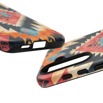 Bold Aztec Pattern Tough Samsung Galaxy Case – Vibrant Geometric Design, Dual-Layer Protection