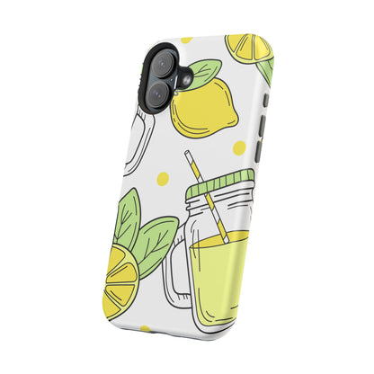 Lemonade Love Tough MagSafe iPhone Case – Fun Lemon Mason Jar Design, Dual-Layer Protection