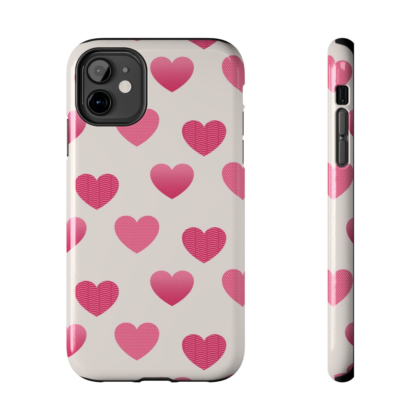 Textured Hearts iPhone Case