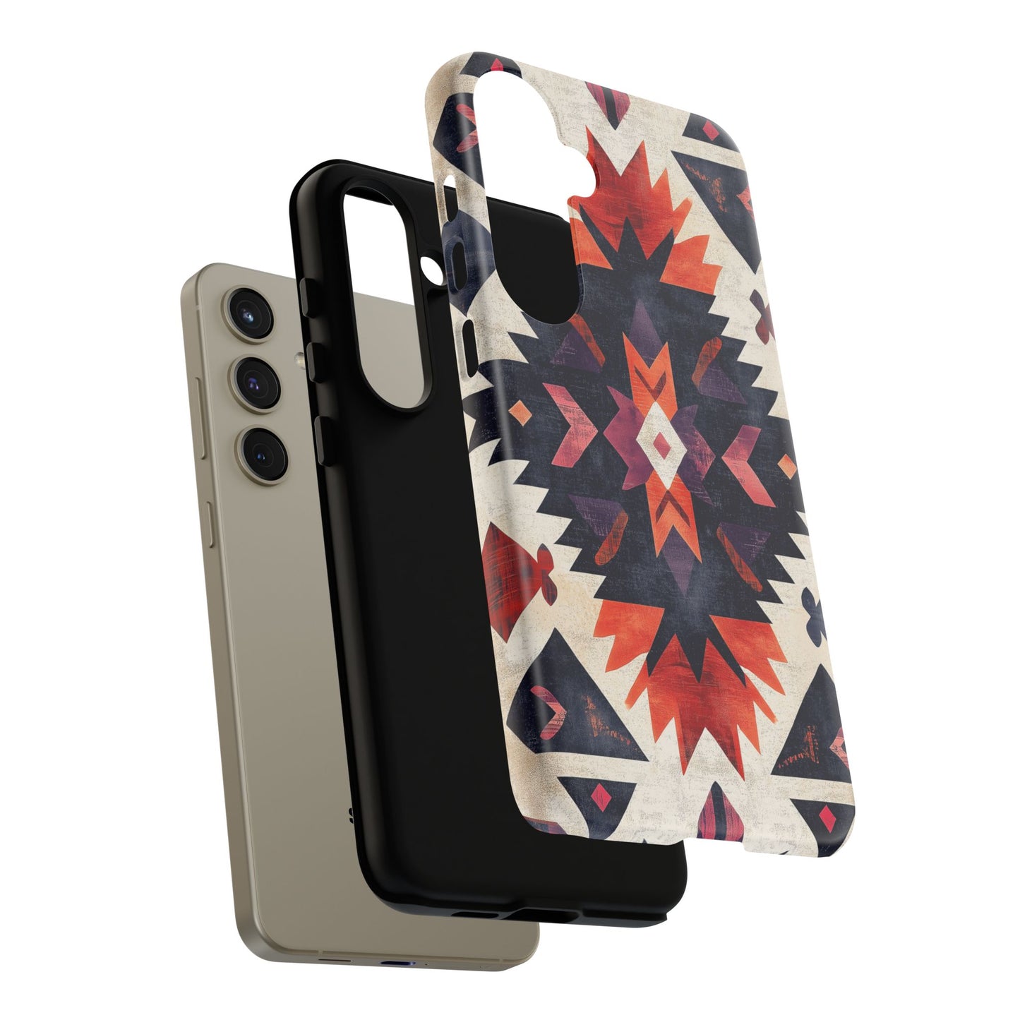 Boho Tribal Starburst Tough Samsung Galaxy  Case – Vibrant Geometric Design, Dual-Layer Protection