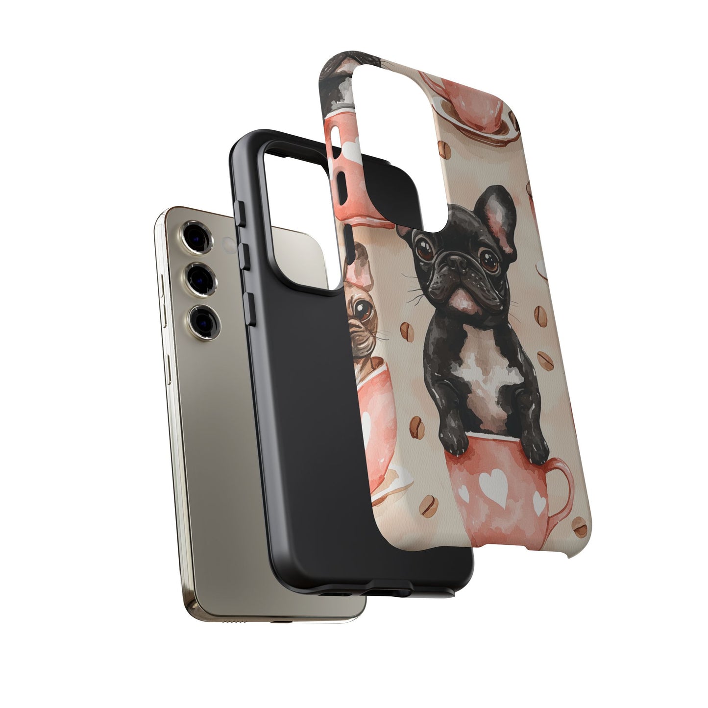 French Bulldog in Coffee Cup  Samsung Galaxy  Case – Cute Dog Art, Shockproof & Slim Design