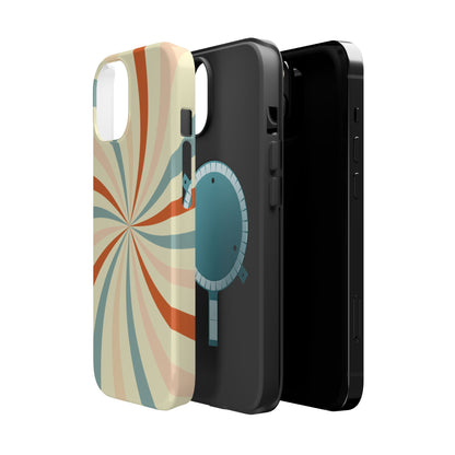 Retro Swirl MagSafe iPhone Case – Durable, Vintage-Inspired Design with Dual-Layer Protection