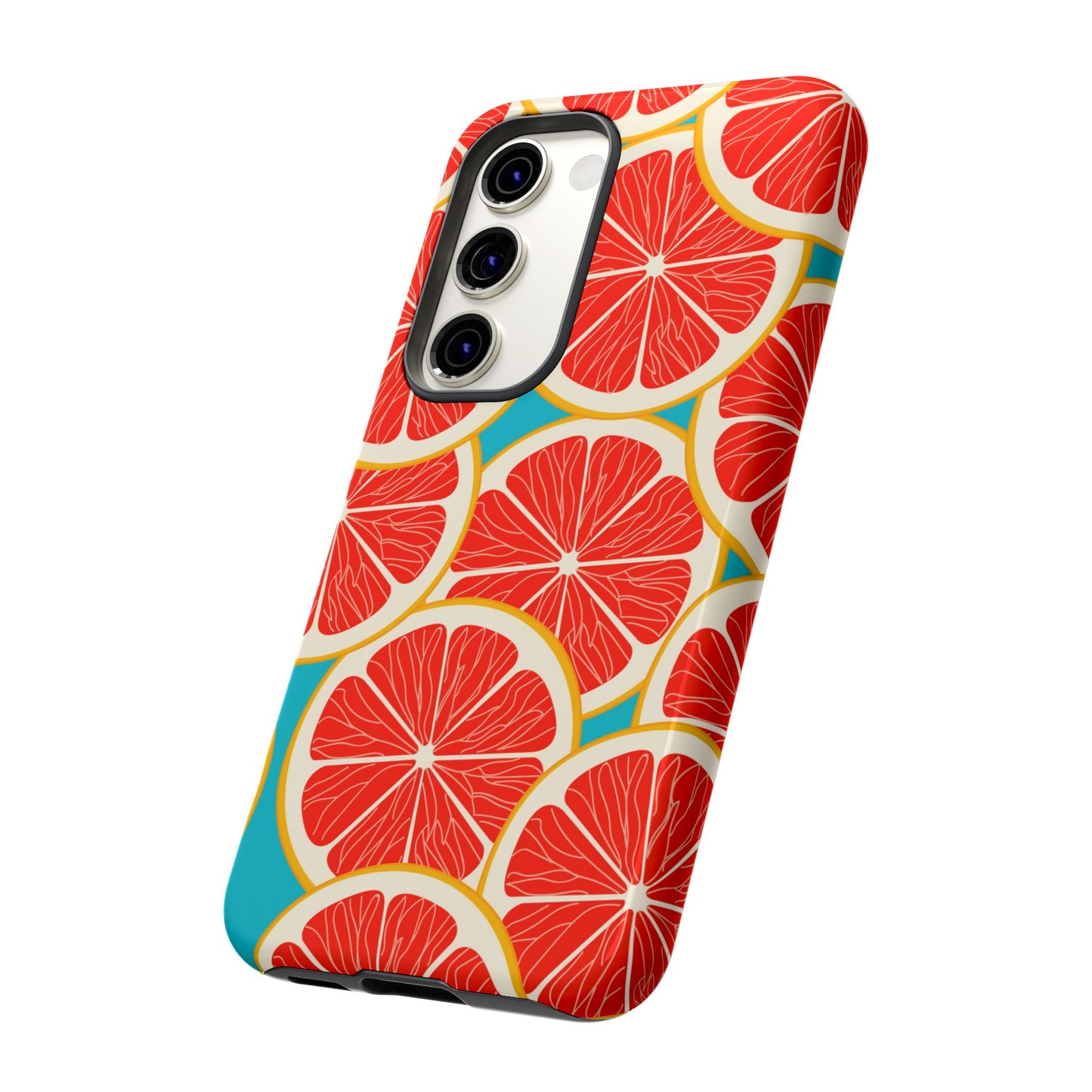 Ruby Grapefruit Pop Tough Samsung Galaxy Case – Vibrant Citrus Design, Shock - Resistant Protection - BOGO Cases